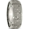 thumbnail image 4 of Titanium Brushed Greek Key Laser Design 8mm Band (Size 13) Made In China tb26e-13, 4 of 5