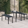 thumbnail image 1 of vidaXL 3 Piece Garden Dining Set Steel and WPC Black, 1 of 5