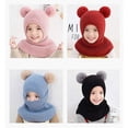 thumbnail image 3 of Gorro de invierno para niña, cálido, bonito, sin cordones, con pompón, gorro de punto, bufanda, gorro de lana, 3 of 3