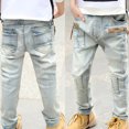 thumbnail image 4 of SHTXOZHI Boys Girls Jeans Kids Elastic Waisted Baggy Denim Pants Toddler Streetwear Trousers with Pockes, 4 of 7