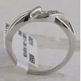 thumbnail image 3 of Sterling Silver Womens Round Diamond Twist Fashion Band Ring .03 Cttw, 3 of 4