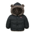 thumbnail image 2 of Godderr Toddlers Baby Girls Boys Winter Fleece Jackets Cute Ears Hooded Toddler Cotton Dress Warm Lined Coat Outer Clothing for 2-7Y, 2 of 6