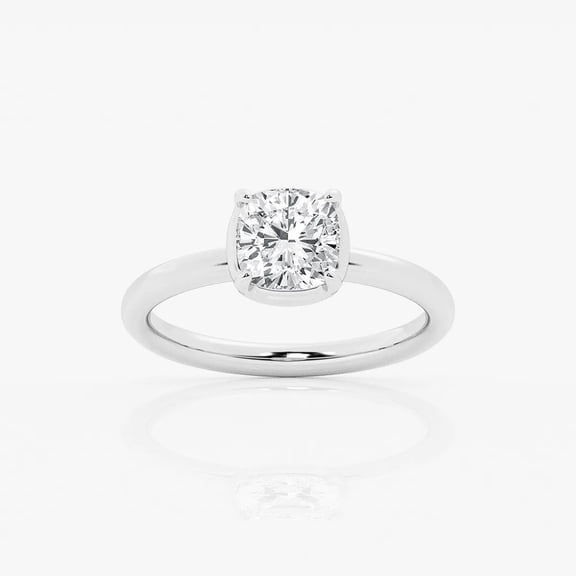 Cloud Jewel 1.4 Ct Lab Diamond Cushion Cut Wedding Ring for Her - 14k White Gold Plated Wedding Anniversary Ring - Solitaire Engagement Silver Ring - Party Wear Diamond Ring for Women In Clearance