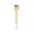 thumbnail image 3 of ANGARA Natural Blue Sapphire and Diamond Split Shank Engagement Ring in 14K Yellow Gold for Women (Size-5x3mm) | September Birthstone, Anniversary, Jewelry Gift for Women | Natural Blue Sapphire Ring, 3 of 10