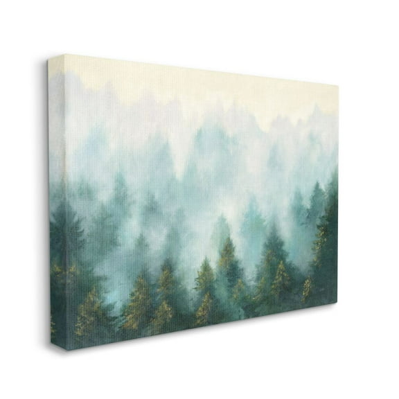 Stupell Industries Abstract Pine Forest Landscape with Mist Green Painting Canvas Wall Art Design by Julia Purinton, 36" x 48"