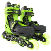 Yvolution Neon 2in1 Roller Skates Inline and Quad, Boys, Kids Skates, Size 3-6, Green and Black
