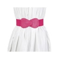 thumbnail image 6 of INSPIRE CHIC Women's Elastic Waist Belt Interlock 8-shaped Faux Leather Stretchy Dress Belts 85cm/33.5" Yellow & Rose Red, 6 of 7