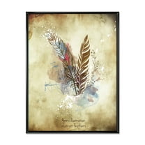 Designart 'Beige Vintage Flowers' Vintage Framed Canvas Wall Art Print