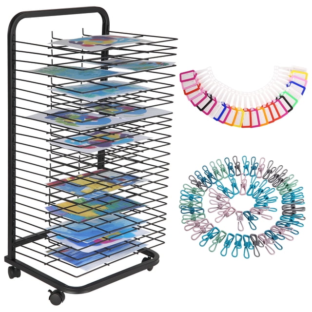 Art Drying Rack for Classroom, Functional & Mobile Paint Drying Rack with Removable Shelves, Mobile Art Storage Organizer for Classroom, Studio, Craft Room, Desktop