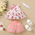 thumbnail image 5 of CAUYDY Toddler Baby Girl Summer Clothes Set Kid Outfits Short Sleeves T-Shirt Tops + Shorts Cute Outfits Set For Kids 18-24 Months 2t 3t 4t 5t 6t 7t (Sizes 3-6 Months,H03-Light Pink), 5 of 9