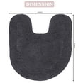 thumbnail image 5 of Home Weavers Double Ruffle Collection Toilet Rugs U Shaped Contour, Extra Thick Bathroom Rug, Non-Slip Contour Mat for Bathroom, 100% Cotton Soft & Absorbent, Machine Washable, 20"x20" Contour, Gray, 5 of 9
