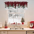 thumbnail image 2 of Christmas Tie Up Valances Curtain, Snowman Christmas Tree Forest Winter Snow Red Plaid Adjustable Rod Pocket Short Window Treatment Tie Up Curtains Valances for Kitchen Living Room Bathroom 42x18 In, 2 of 9