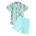 thumbnail image 2 of GBSYEWXS Toddler Boys Fshion Outfits Set Easter Baby Gentleman Bunny Print Bow Tie Shirt Short Sleeve Shorts Two Piece Set 2025 New Casual Suit, 2 of 7