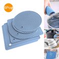thumbnail image 1 of Visland 6Pcs Silicone Trivet Mats, Silicone Pot Holders for Hot Pan and Pot Pads. Heat Resistant Counter Mats for Tables, Countertops, Spoon Rest and Large Coasters,(3 Squared + 3 Round Mats), 1 of 8