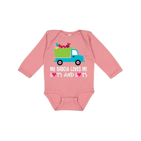 

Inktastic Babcia Loves Me Grandchild Gift Gift Baby Boy Long Sleeve Bodysuit
