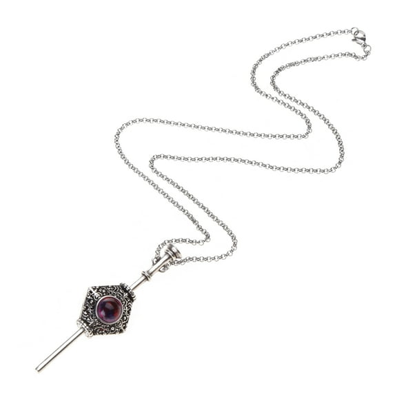 Gothic Pendant Choker Chain Vintage Blood Vials and Wand Necklace for Halloween and Roleplay Punk Jewelry