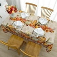 thumbnail image 3 of Rectangle Fall Tablecloth with Countryside Leaves and Pumpkins Decorations,Printed Thanksgiving Tablecloth for Harvest,Holiday and Parties Table Cover,60x120 Inch, 3 of 6