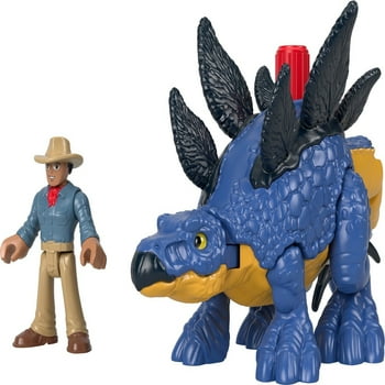 Imaginext Jurassic World Dominion Stegosaurus Dinosaur & Dr. Grant Poseable Figure Set