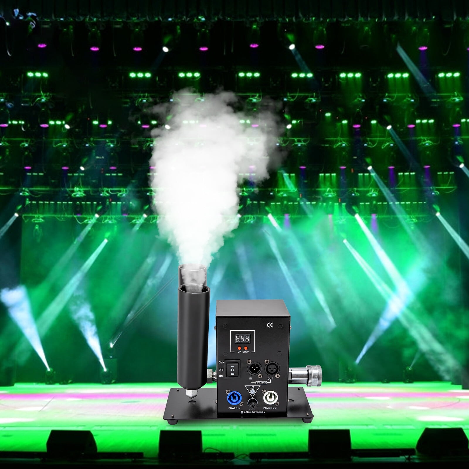 110V 150W Smoke Machine, Fog Machine Black 9.45*5.12*9.06in for Public Squares, Ice Rinks, Light Parties, Holidays