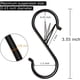 thumbnail image 2 of Paquete de 8 ganchos en forma de S para colgar, de 9 cm, de metal resistente con hebilla de seguridad, para colgar plantas, ropa, utensilios de cocina, ollas, sartenes y bolsos (negro), 2 of 3