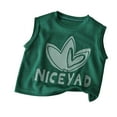 thumbnail image 1 of Hiiyo Big Boys Quick Drying Tank Top Letter Print Sports Athletic Vest,Green, 1 of 2