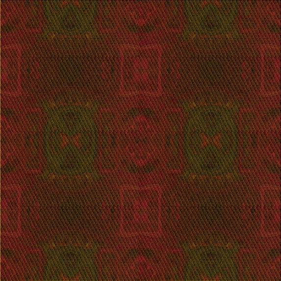 Ahgly Company Indoor Square Patterned Saddle Brown Area Rugs, 4' Square