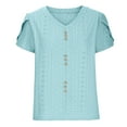 thumbnail image 4 of Womens Tops TrendyWomen's Fashion Casual Spring And Summer Short Sleeve V-Neck Blouses &, 4 of 4