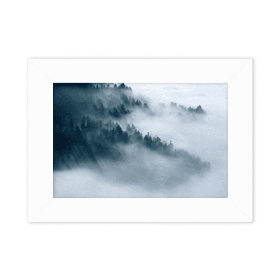 Fog Forest Mountain Sky Cloud Photo Mount Frame Picture Art Painting Desktop 5x7 inch