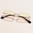 thumbnail image 3 of Gafas de Sol Sin Montura Baoblaze Cuadradas Mujer Lente Amarillo Pierna Dorada, 3 of 8