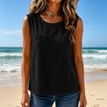 thumbnail image 4 of Gamivast Sleeveless Tank Tops for Women Crewneck Shirts with Chest Pockets Casual Loose Fit Summer Blouses Basic Solid Color Tunic Tees for Daily Office Business Wear Black S, 4 of 8