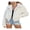 White, variant on Douhoow Women Winter Warm Coat Solid Color Zipper Jacket Long Sleeve Fluffy Fleece Jacket