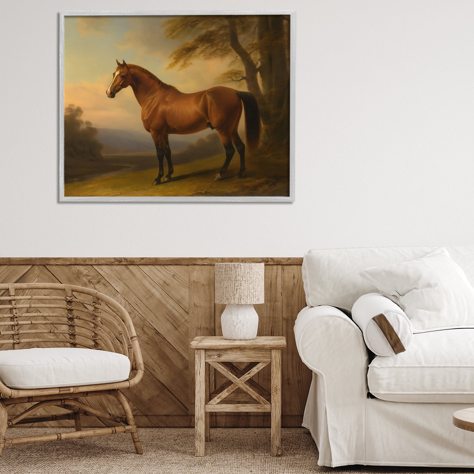 Stupell Industries Vintage Chestnut Horse Gray Framed Giclee Art, design by Creative Studio