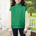 thumbnail image 2 of Girls Half Zip Sweatshirt Quarter Zip Pullover Sweatshirts Fall Clothes for Teen Girls Off The Shoulder Sweater, 2 of 6