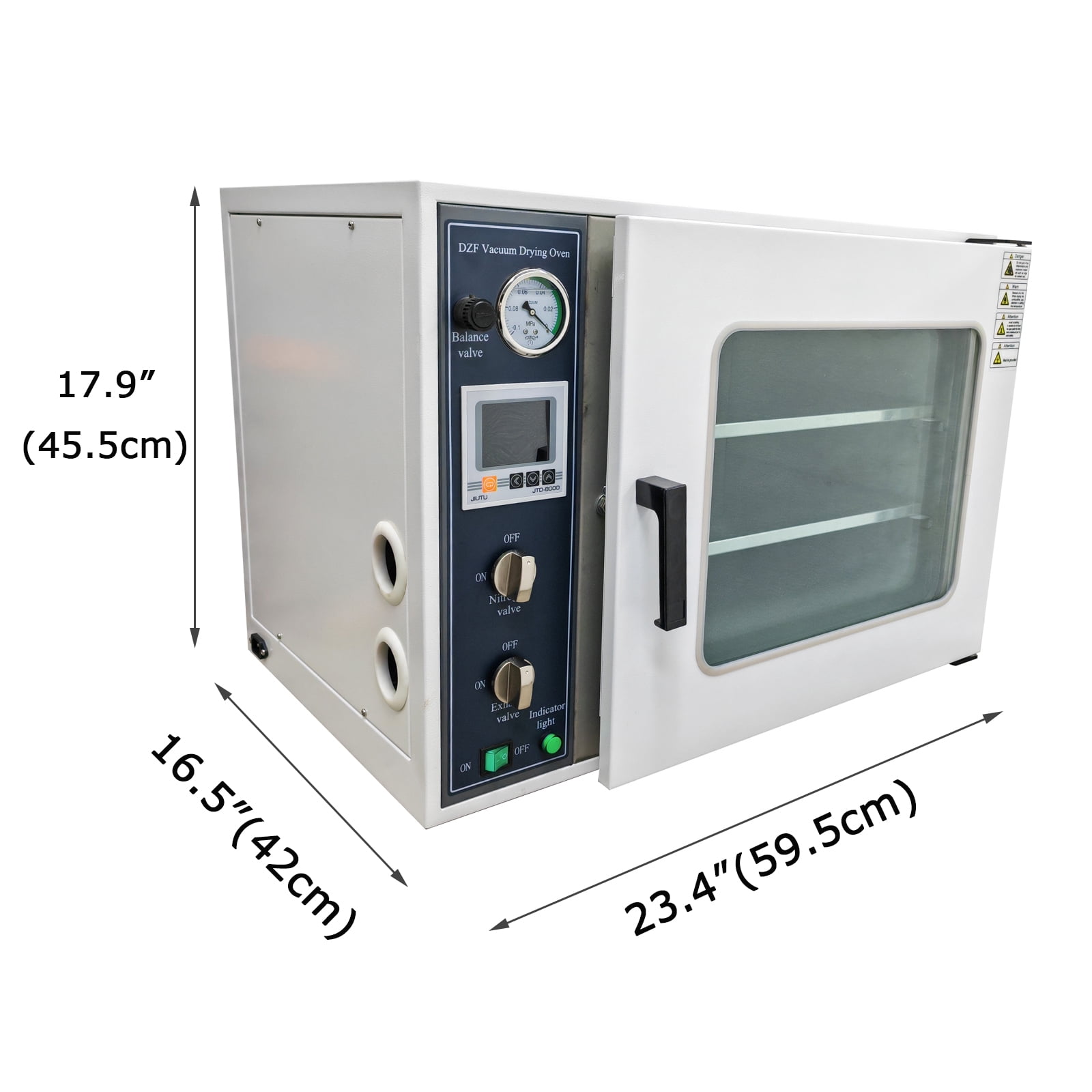 0.9 Cu Ft Digital Vacuum Drying Oven 2 Layers Shelf Drying Oven with Install Nitrogen Inlet