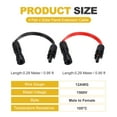 thumbnail image 2 of Uxcell 4 Pair Flat Solar Panel Connector Cable, 12AWG 1500V Male to Female Solar Panel Extension Cable, Solar Extension Wire for RV Photovoltaic System, Black&Red 0.95ft, 2 of 6