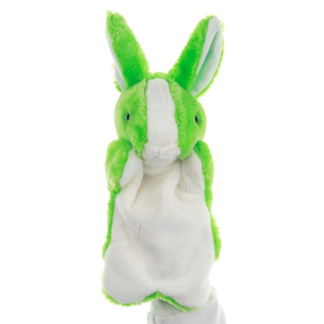 1 pieza de juguete de conejo, marioneta de mano de felpa, accesorio para contar historias, accesorio de juego de roles, favor de fiesta para padres e hijos verde