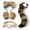 Brown, variant on Plush Cat Ears and Tail Paws Gloves,Wolf Fox Ears Long Tail and Leather Neck Chocker Set for Halloween,Fox Wolf Ears Headband Animal Cosplay Party Costume