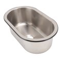 thumbnail image 4 of Stainless Steel Sink Basin, 304 Stainless Steel Bar Sink Inset Installation Smoothing Brushed Surfaces Oval Shaped 40mm Drain Hole Concave Design  for, 4 of 8