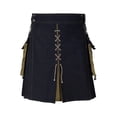 thumbnail image 4 of Eryao Kilt Utilitaire de Travail pour Homme, Jupe Plissée Robuste avec Rangement Cargo, Costume Rétro de Festival et de Fête, Kaki, TG, 4 of 4
