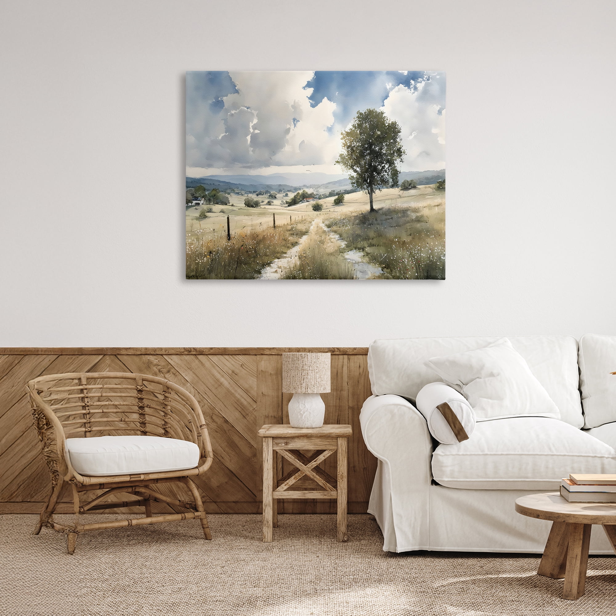 Stupell Industries Wagon Road Through Meadow Canvas Wall Art, design by Franklyn Gregory
