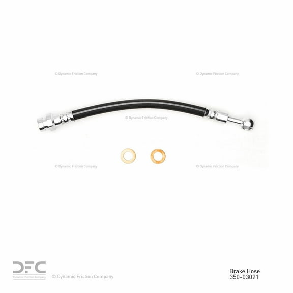 Front Lower Dynamic Friction Company Brake Line Hose 350-03021 For 1987-1994 Hyundai Excel, 1987-1994 Mitsubishi Precis, 1991-1995 Hyundai Scoupe
