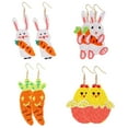 thumbnail image 1 of Easter Earrings Beaded Cartoon: 4 Pairs Assorted Dangle Earrings Drop Earrings, 1 of 9