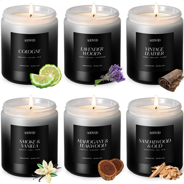 Set de 6 velas aromáticas AOOVOO, 198 g, cera de soja