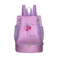 thumbnail image 4 of Bolsa de ballet Perfecl mochila duradera Con encaje para niños bolsa de zapatos de baile bordado violeta, 4 of 8