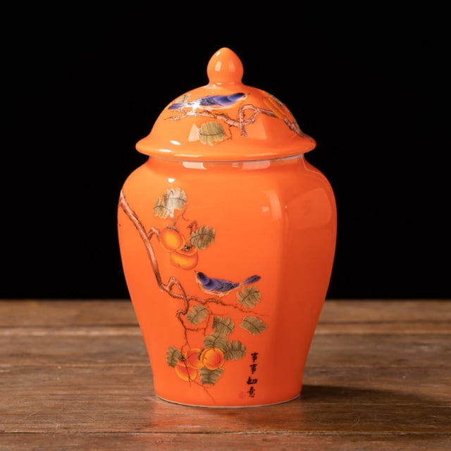 Jarrón de cerámica para jengibre con tapa, regalo decorativo, tarros , tarro de jengibre asiático para escritorio, boda, hogar, perfecl tarro de jengibre