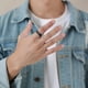 thumbnail image 4 of Promotion!Maojin Alianza de boda para hombre en titanio de 8 mm, anillo chapado en negro, anillo de boda, anillo de compromiso, 4 of 5