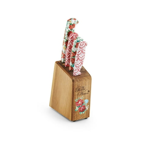 The Pioneer Woman 5 Piece Cutlery Prep Block Set in Vintage Floral
