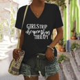 thumbnail image 2 of Womens Casual Fashion Printed V Neck Short Sleeve Pullover T Shirt, 2 of 2