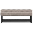 thumbnail image 3 of Simpli Home Cosmopolitan 44" Transitional Rectangle Ottoman Bench in Gray Taupe Faux Leather, 3 of 12