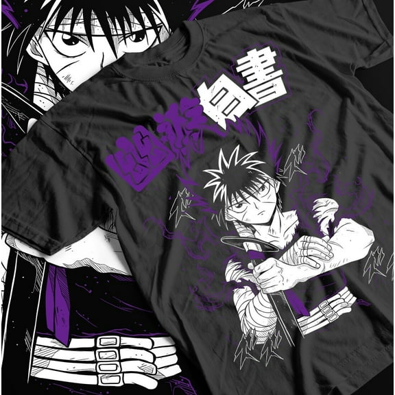Hiei Yu Yu Hakusho T-shirt Kuwabara Kurama Yusuke Hiel Anime Manga Black Shirt